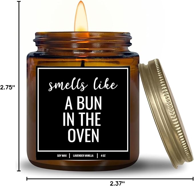 You Nique Designs Pregnancy Announcement Candle for Grandparents Dad Family Uncle Aunt, 4 Oz, Pregnancy Reveal to Parents, White All Natural Soy Vegan Aromatherapy Candles (Lavender&VanillaA 4oz)