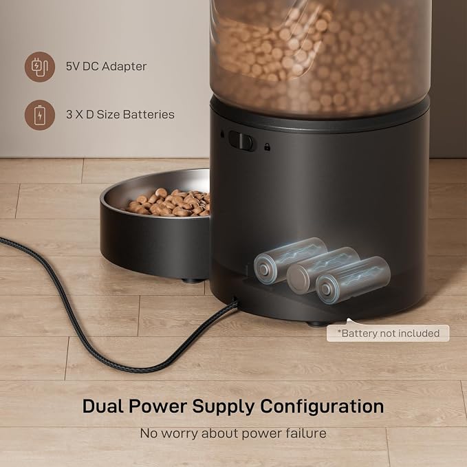 IMIPAW PET Automatic Cat Feeder: 3L Auto Food Dispenser with Timed Feeding| 6 Meal Programmable& 1-20 Portion Precise Control- Easy to Clean for Cat Indoor| Desiccant Keep Food Fresh with Staiess Bowl
