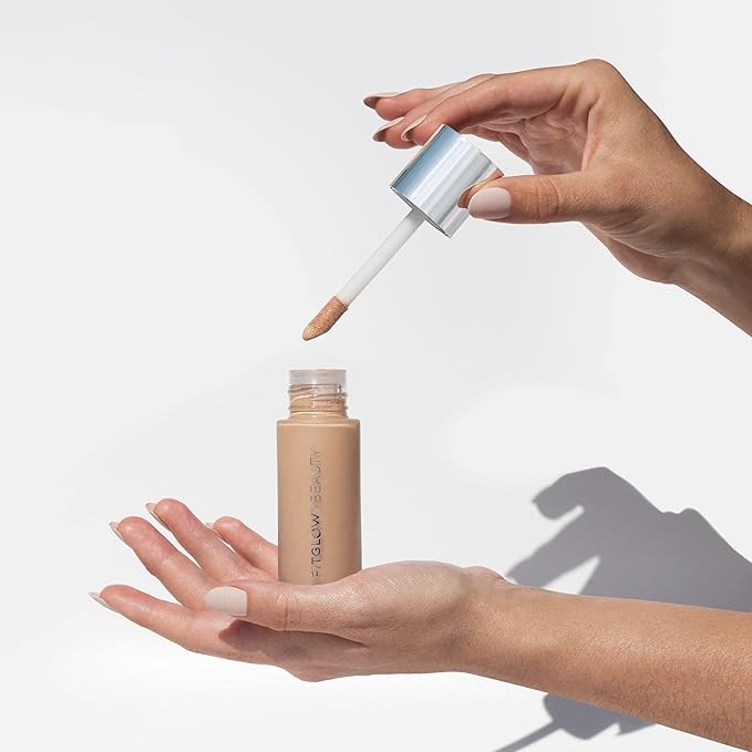 Fitglow Beauty Foundation+ | Vegan Skin-Treating Foundation with Peptides & Plant Collagen | Buildable Medium-Full Coverage, Natural Finish | Hydrating, Anti-Aging, Pore-Friendly | F6.7-30ml