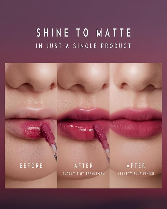 ALTERA BLURRING LIP TINT - Shine Lip Gloss to Soft Blurry Lip Matte Finish, Long-Lasting Lip Stain, Smooth and Blur lip lines, Watery-Velvet Feel, Hydrating & Non-Sticky (006 WISP)