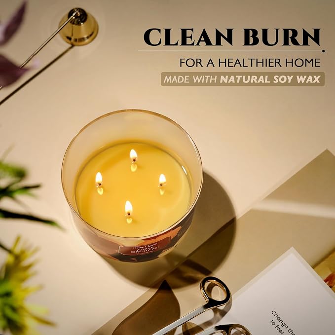 HomeLights Soy Wax Candles for Home Scented, 4-Wick Candles in Apple Orchard Scented, Aromatherapy Candles Gift for Parties, Relaxing, Eclectic Mixed Styles, 18oz