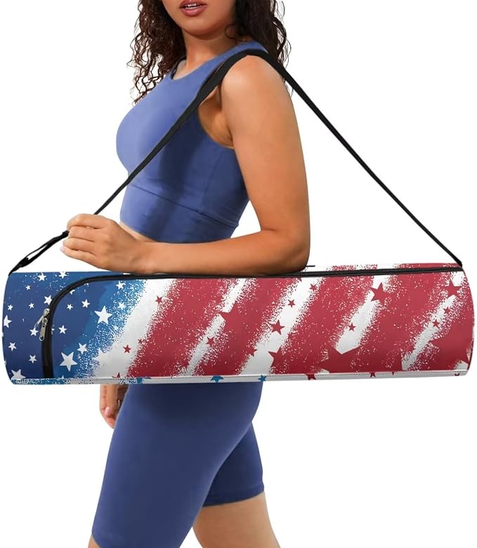 Yoga Mat Bag with Adjustable Shoulder Strap and Handle Zipper, 30in Wide x 6.3in Diameter for Yoga Mat Storage