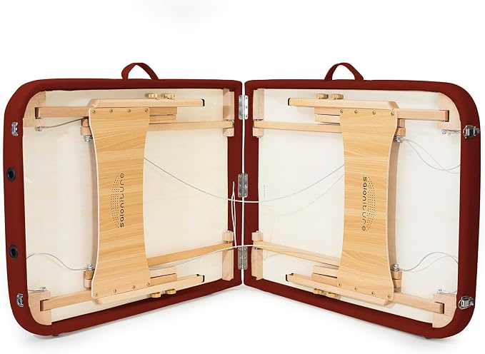 Saloniture Basic Portable Folding Massage Table - Burgundy