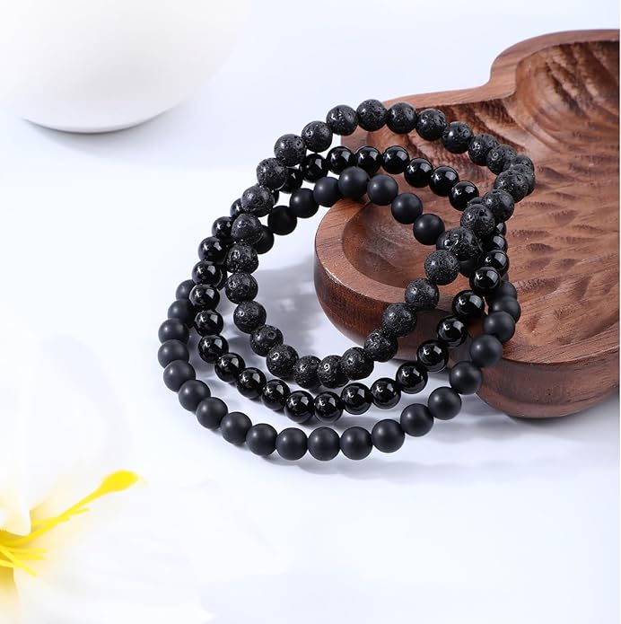 NCB 2.3-Piece 4mm Natural Crystal Gemstone Stretch Bracelets – Handmade Reiki Energy Healing Jewelry for Meditation,Yoga, Unisex