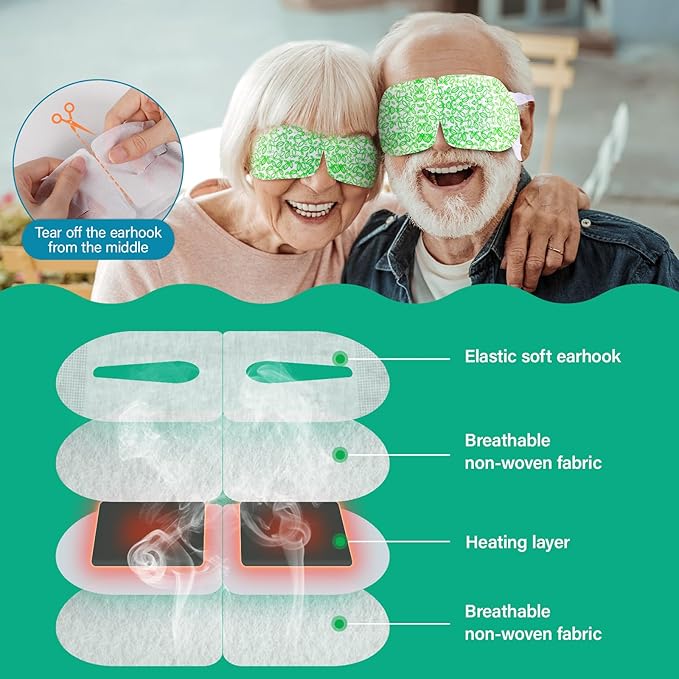 16 Packs Steam Eye Mask,Warm Eye Compress for Dry Eyes Sleep Mask,Hot Auto Heated Eye Masks Relaxing Items for Women Moist Heat for Eyes Soothing Eye Fatigue,Disposable EyeMask for SPA Essentials