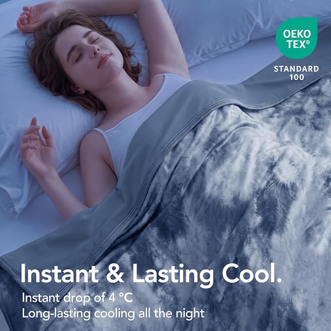 Cooling Blanket King Size 90"x104" for Hot Sleepers | Cold Summer Soft Blanket for Bed Couch and Travel Absorbs Heat Q-Max>0.35 Cool Lightweight Throw for Night Sweats Menopause