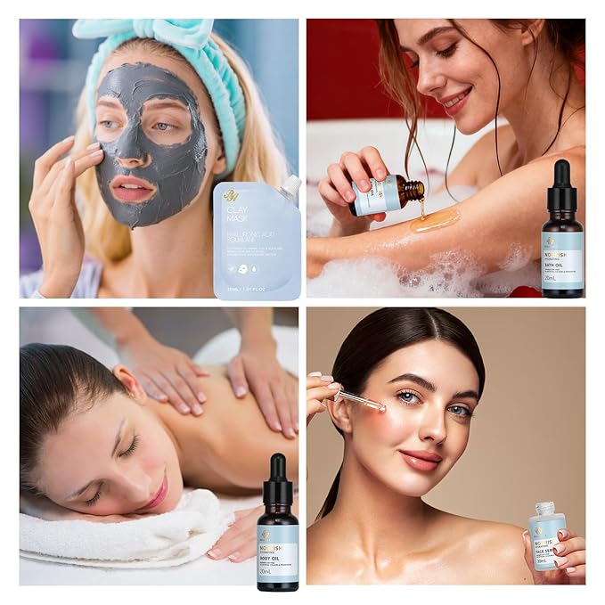 Ylang 23 Pcs Facial Skin Care Kit, Bath and Body Gifts for Women & Men, Spa Kit, Gift Baskets, Birthday Gifts For Women, Cream, Face Oil, Sheet Mask, Gel Eye Mask, Christmas, Valentines, Mother Day