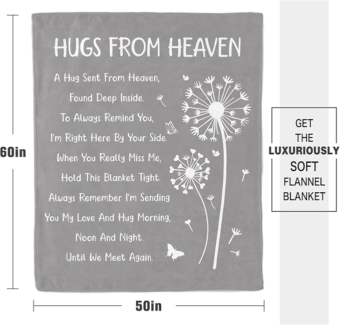 Memorial Gifts, Sympathy Gifts for Loss of Loved One, Blanket 60" x 50" | Bereavement Gifts, Grief Gifts for Women, Memorial Gifts for Loss of Mom Dad