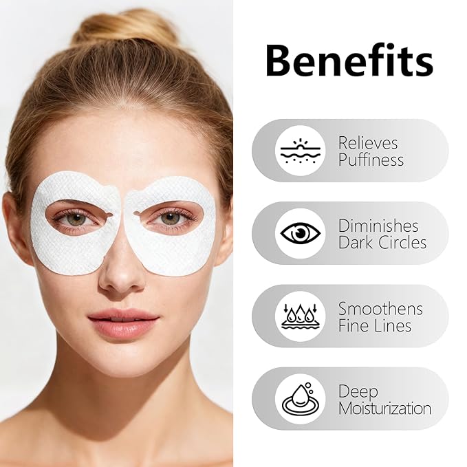 Salmon DNA PDRN Eye Patches for Dark Circles & Puffiness 50 Patches Collagen Multi Peptide Under Eye Masks for Wrinkles Hydrating 360° Eye Treatment Pads, Anti-Aging Travel Skincare for Women