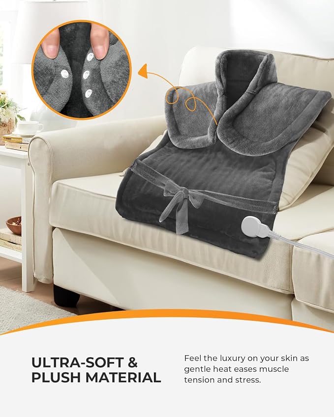FSA Eligible Items Only List, CooCoCo Heating Pad for Back Pain Relief, HSA Store Eligible Large Heat Pad, Electric Wearable Blanket for Neck Shoulders, ETL Certified, 24 * 33 inch