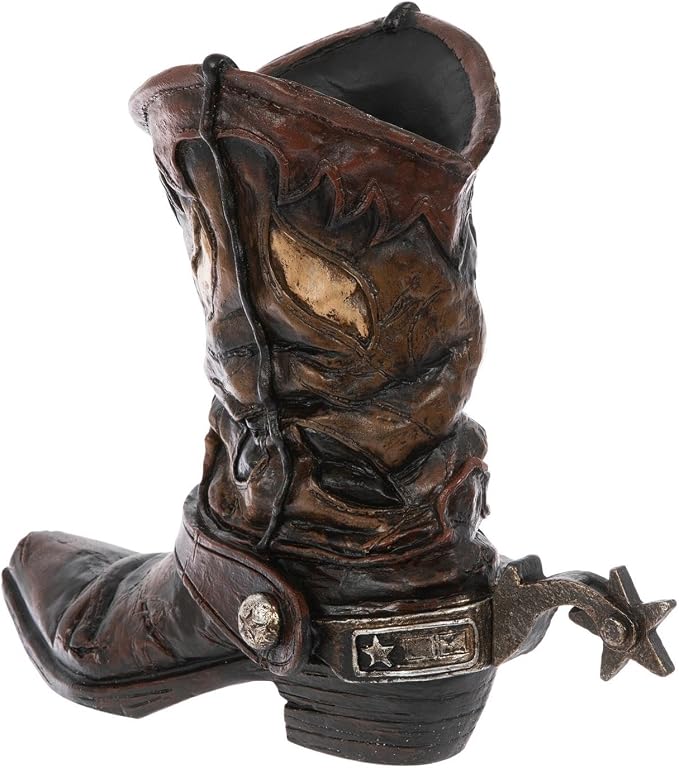 Hobby Lobby Western Star Spur Cowboy Boot Vase, Set of 2 | 9.38" H x 10.94" W, Faux Floral Centerpiece Vase