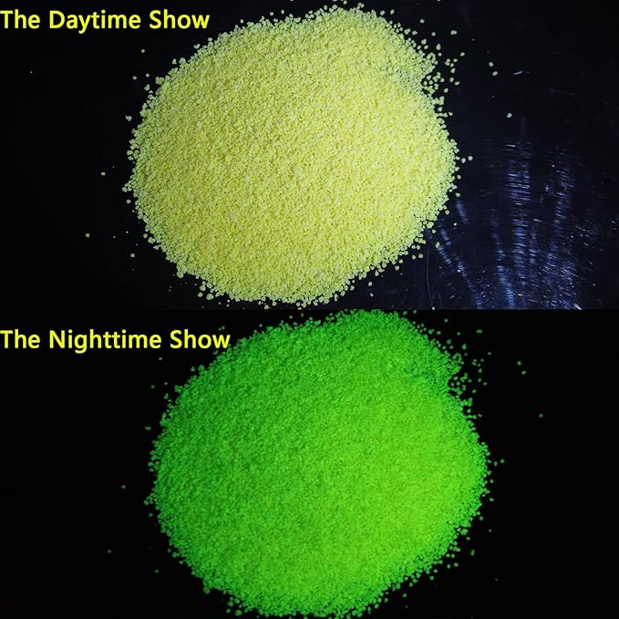 TWINKLING Glow in The Dark Crushed Glass, Broken Glass Glitter, Glow in The Dark Stones Gems Chips for DIY Resin Art Epoxy Crafts, Nail Art, Jewelry Making, Geode Painting, 0.85mm(100g) (Gold Yellow)