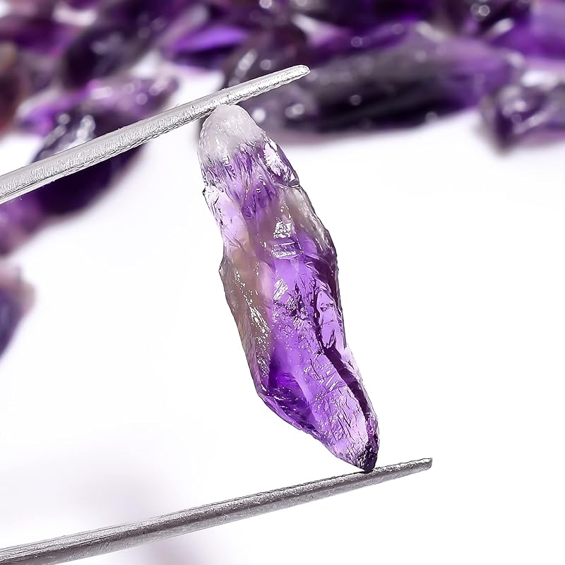 50 carats Raw Amethyst Pencil Rough Tiny Gemstone, Natural Crystals, Healing Stones, Wholesale Lot, Jewelry Making Supply, 10 to 16mm, 14 to 18pcs