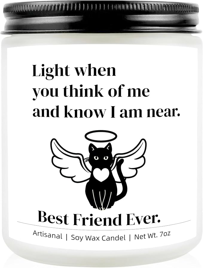 Cat Memorial Gifts for Loss of Cat, Cats Memorial Lavender Scented Candle, Loss of Cats Sympathy/Remembrance/Bereavement/Passing Away Gifts, Pet Sympathy Memory Gift