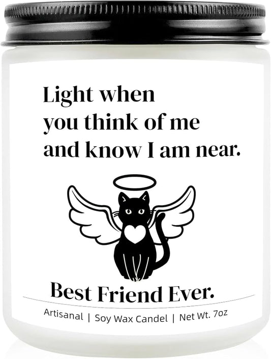 Cat Memorial Gifts for Loss of Cat, Cats Memorial Lavender Scented Candle, Loss of Cats Sympathy/Remembrance/Bereavement/Passing Away Gifts, Pet Sympathy Memory Gift