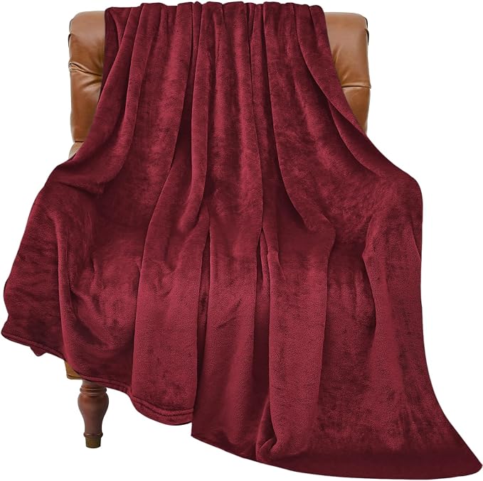 BEDELITE Fleece Blanket Soft Plush Twin Size Blanket Burgundy 60"x80" | Ultra Soft Fleece, Plush Microfiber, Lightweight Warmth, All Season Comfort, Fade Resistant, Machine Washable, Couch Sofa Bed