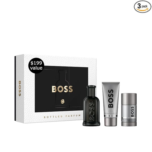 Hugo Boss Bottled Parfum – Woody Ambery Men's Cologne – With Notes of Leather, Orris & Wood – Long Lasting Fragrance