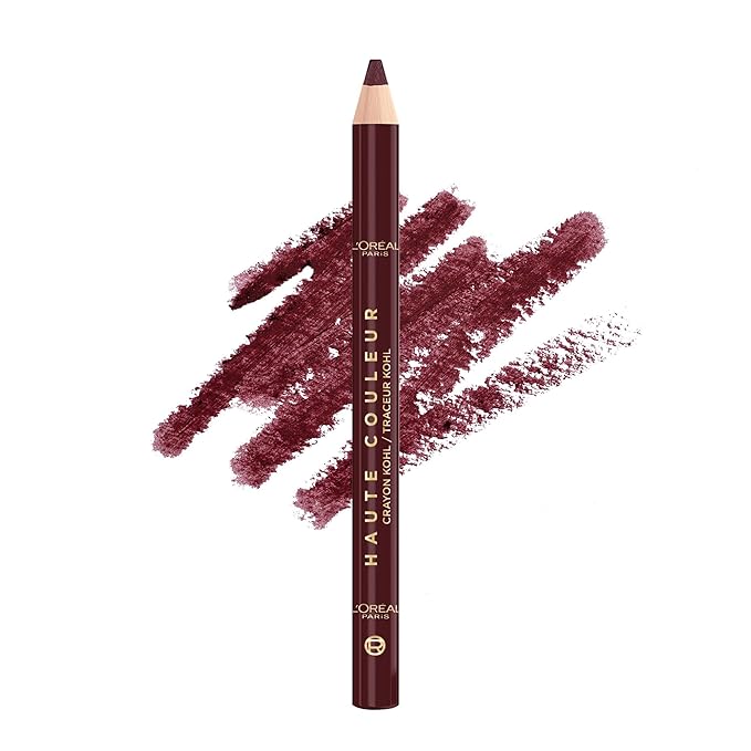 L'Oreal Paris Haute Couleur Kohl Eyeliner Pencil, Intense Eye Liner Color with Smooth Gel-Like Formula, Up To 12HR Eye Makeup Wear, 150 Burgundy Cashmere