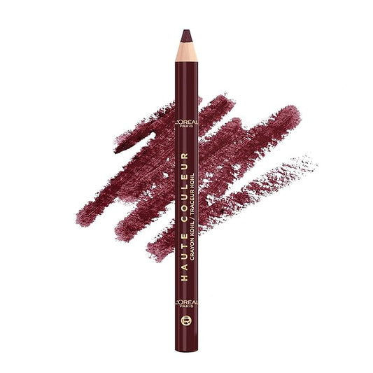 L'Oreal Paris Haute Couleur Kohl Eyeliner Pencil, Intense Eye Liner Color with Smooth Gel-Like Formula, Up To 12HR Eye Makeup Wear, 150 Burgundy Cashmere