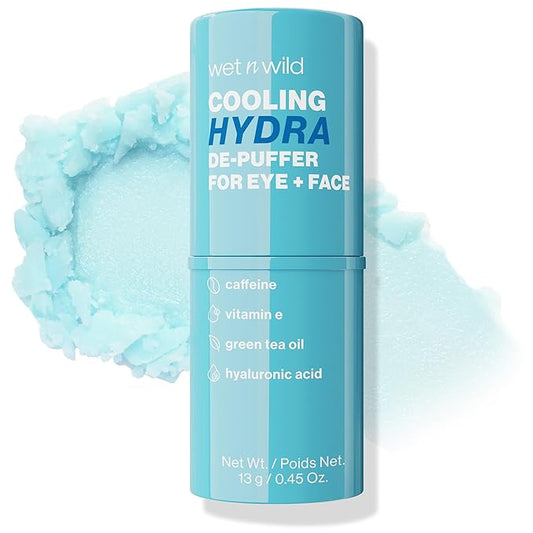 wet n wild Cooling Hydra De-Puffer, Soothing Face Makeup Primer Stick with Vitamin E & Caffeine, Instant Skin Refreshments for All Skin Types and Complexions, Vegan & Cruelty-Free
