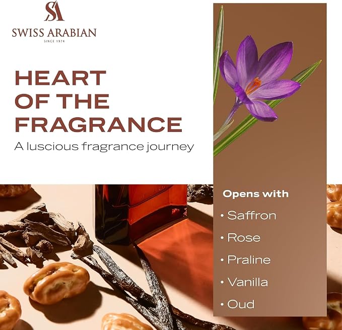 Swiss Arabian Oud 07 - Luxury Products From Dubai - Long Lasting, Addictive Personal EDP Spray Fragrance - Seductive Signature Aroma - 1.7 Oz
