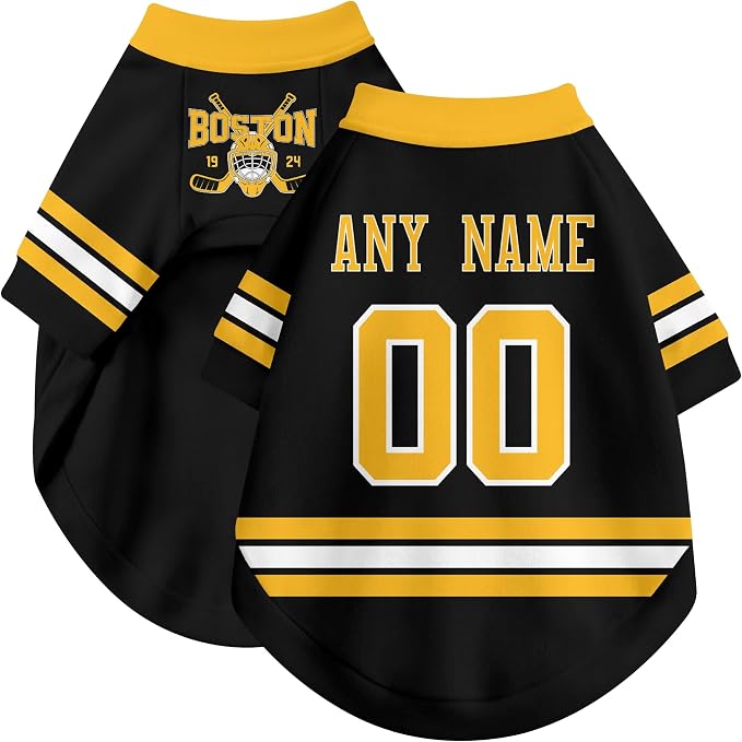 Boston Dog Clothes Personalized Pet T Shirt for Dogs Gift | Custom Name Number Jersey Style Pet Shirt for Dog