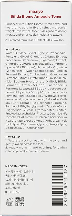MA:NYO Bifida Biome Ampoule Toner 13.5 fl oz (400ml) | Hydrating & Soothing Facial Toner with 5 Types of Hyaluronic Acid for Daily Firmness | Korean Skincare
