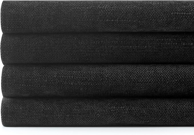 MIULEE Pack of 4 Fall Decorative Throw Pillow Covers 18x18 Inch Chenille Textured Throw Pillows Boho Farmhouse Rustic Cushion Covers Vintage Home Decor for Couch Sofa Bed Living Room，Black