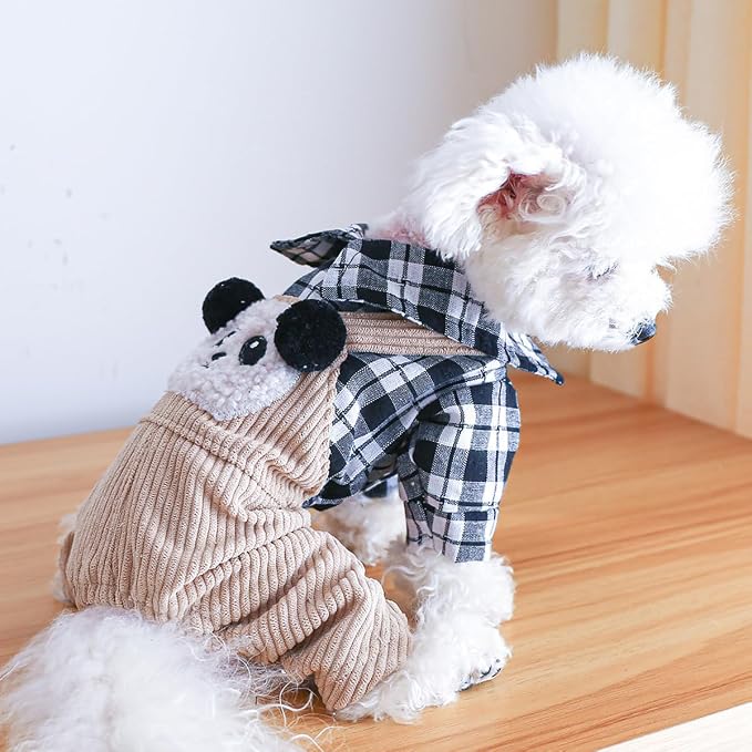 Dog Stylish Overalls Comfortable Puppy One Piece Outfits Summer Bib Overalls for Small Dogs Cute Pet Onesie Jumpsuit Chihuahua Yorkies Birthday Holiday Clothes Cat Costume