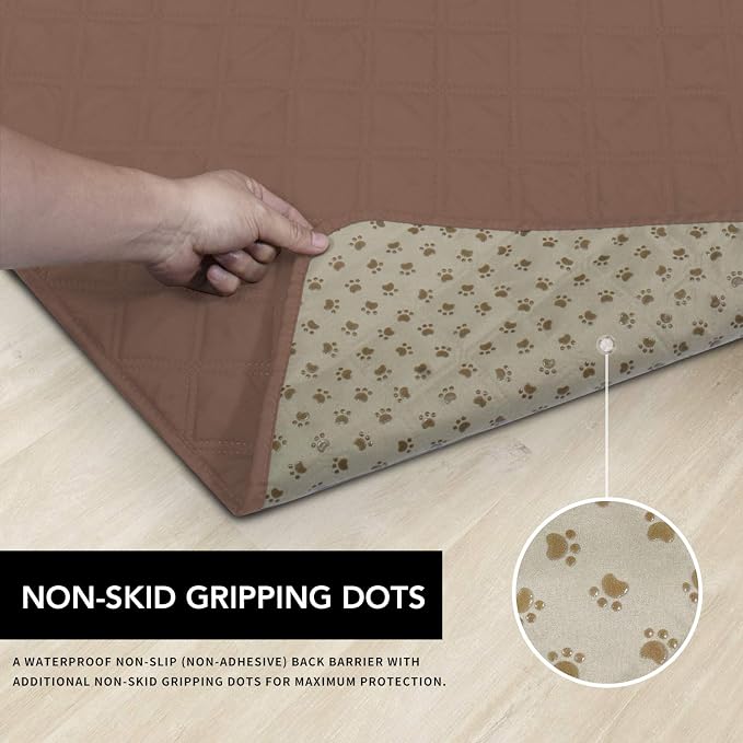 Easy-Going Waterproof Dog Bed Cover, Non-Slip Pet Blanket, 68x82in, Brown | Leakproof Couch Cover, Machine Washable Furniture Mattress Protector, Soft Sofa Mat For Dogs, Pet Friendly
