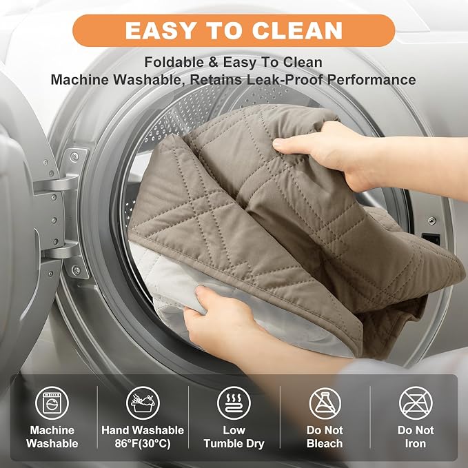 100% Waterproof Washable Dog Blanket, Khaki+Off White, 30"x71" | ,7-Layer Reversible Couch Covers for Dogs Met for Sofa Furniture Car Camping