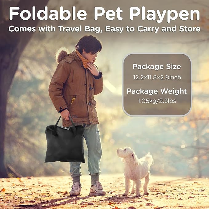 Paw Ballet Foldable Pet Kitten Playpen, Upgrade Waterproof Portable Cat Dog Playpen Kennel Tent for Small Dog Cat, Retractable Shade Cover, Indoor Outdoor Use for Small Pet.