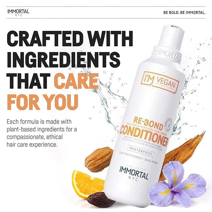 Immortal NYC RE-BOND Conditioner – Vegan, Hydrating & Repairing Conditioner with Biotin, Panthenol & Plant Keratin for Soft, Shiny, and Healthy Hair – (250 mL)