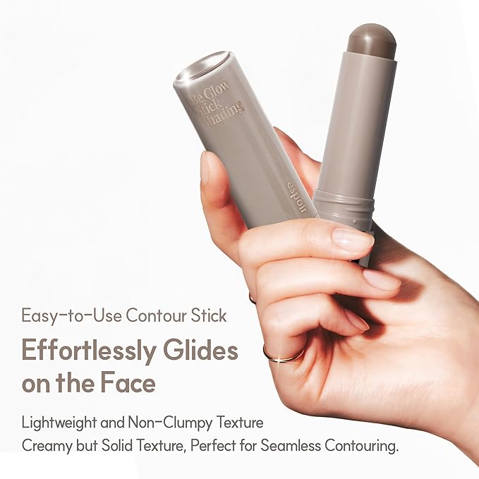 Espoir Be Glow Shading Stick Contour #1 Neutral Gray│Creamy Solid Texture & Smooth Gliding on Face with Hyaluronic Peptide, Well-Blending and Seamless Contouring for Daily Makeup, Natural Color