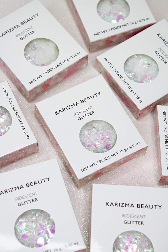 KARIZMA Iridescent Glitter. 10g Chunky Face, Hair, Eye and Body for Women. Rave, Festival Accessories, Cosmetic Makeup. Loose Glitter Set