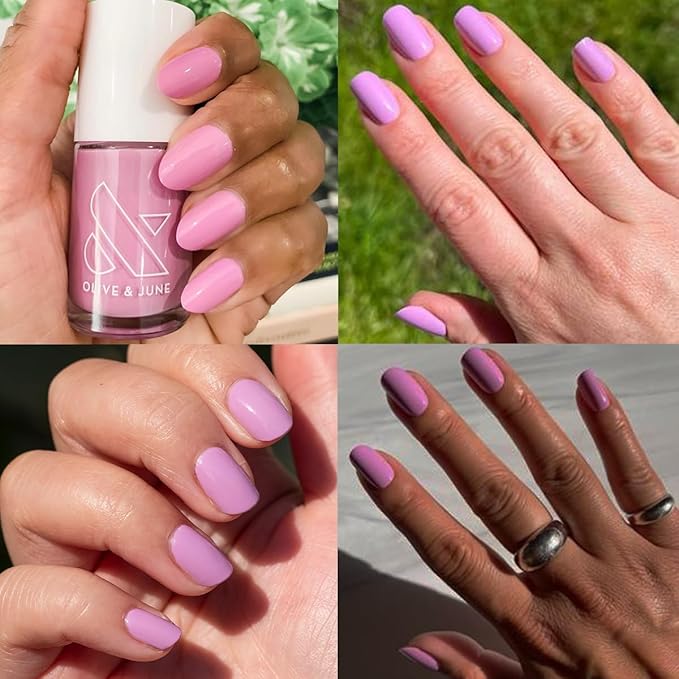 Olive & June Long Lasting Nail Polish | Spring Pastel Nails | Gel-Like Finish No Lamp Needed | Lasts up to 10 days | Salon-Quality 15-Free Vegan & Cruelty-Free Chip-Resistant | Fierce & Loving Lilac