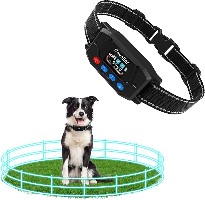 Wireless GPS Dog Fence System – Electric Boundary for Large Dogs, 3 Alert Modes, Adjustable Range 9999 Yards, IPX7 Waterproof Rechargeable GPS Dog Collar for Outdoor Training
