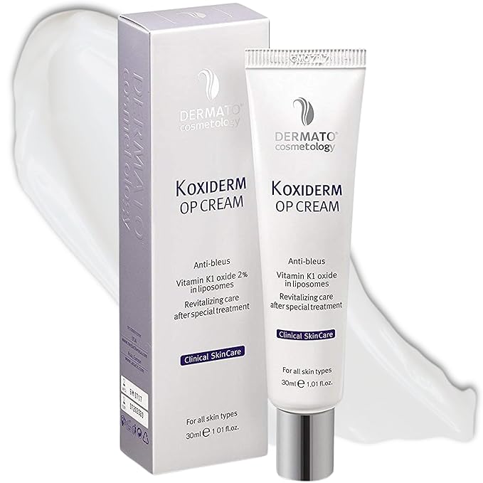 Vitamin K1 Oxiderm Cream Minimizing Appearance of Old and New Scars, Dark Eye Circles, Bruises, Varicose Veins, Redness Relieve 1.01Oz
