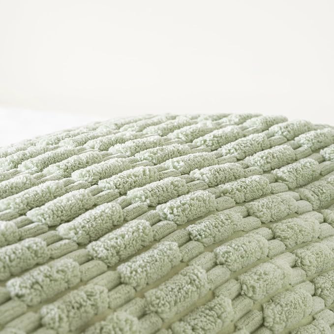 Fancy Homi Decorative Throw Pillow Covers for Bed Couch Bedroom Bench, Soft Corduroy Solid Pillow Case, Rustic Farmhouse Boho Room Decor,54" x 20" (Pack of 1),Sage Green