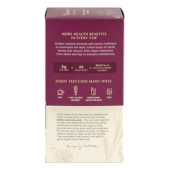 Teeccino Java Herbal Tea - Rich & Roasted Herbal Tea That’s Caffeine Free & Prebiotic for Natural Energy, 25 Tea Bags (Pack of 3)