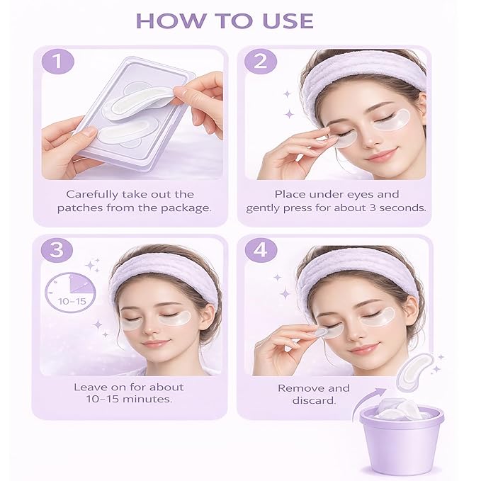 Novelia Micro Eye Patches, Microglow Undereye Patches, Hyaluronic Acid Serum Infused Eye Masks, Reduce Puffy and Dark Circles, Firming Smile Line, Hydrating & Smoothing Skin (6Pairs) (1 Box)