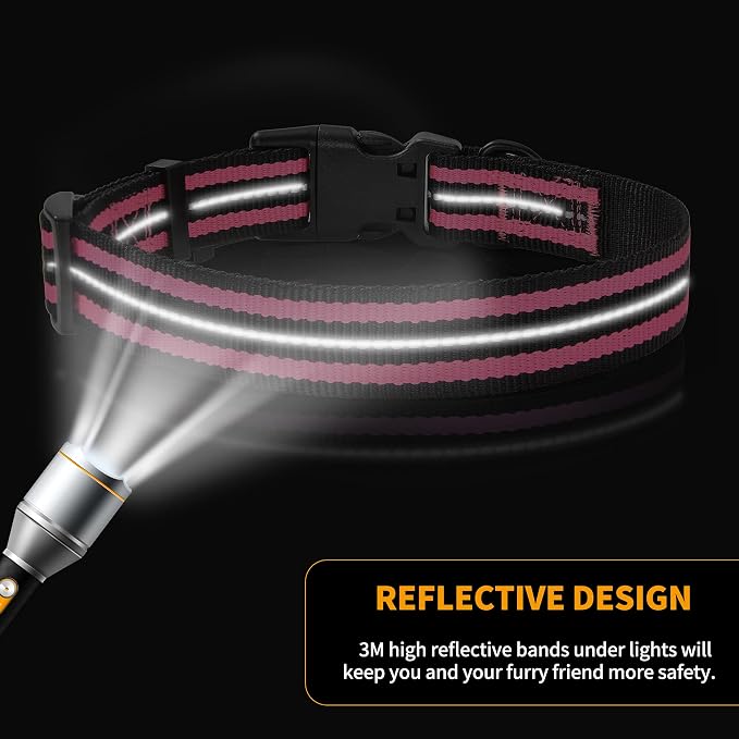 Mile High Life Reflective Dog Collar, Adjustable Lightweight Quick Release