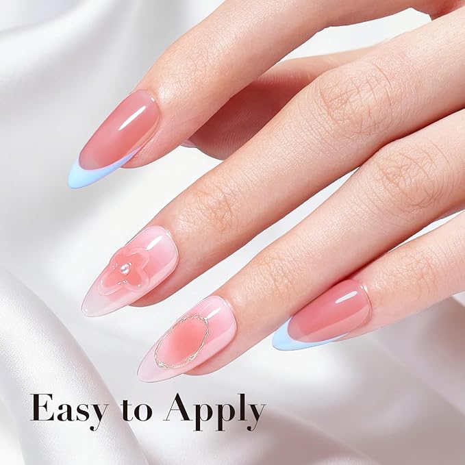 AZUREBEAUTY Jelly Nail Polish Semi-Translucent Blush Pink Sheer Color Fast Drying Natural Regular Toe Nail Polish no Gel Home Salon DIY Women Gift