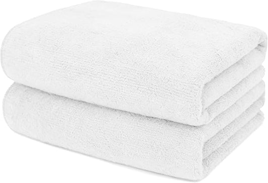 UNIMADE 2 Pack Hand Towels Set - Highly Absorbent and Quick Drying Microfiber Gym Towels, Premium Wash Cloths for Bathroom, Salon, Gym, Shower, Hotel, and Spa - 16x27 inch (White)