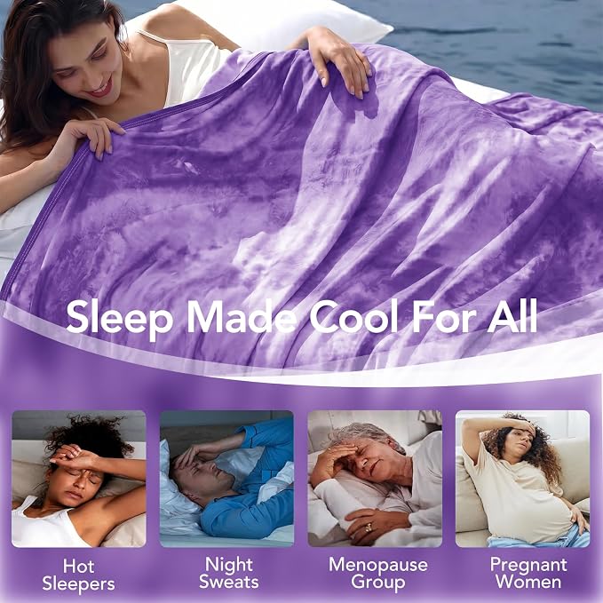 Cooling Blanket 80''x88'' for Hot Sleepers, Arc-Chill Q-Max>0.35 Double Sided Cold Blankets for Night Sweats, Cool Soft Lightweight Summer Blanket for Sofa Bed Couch, Gifts for Women Queen