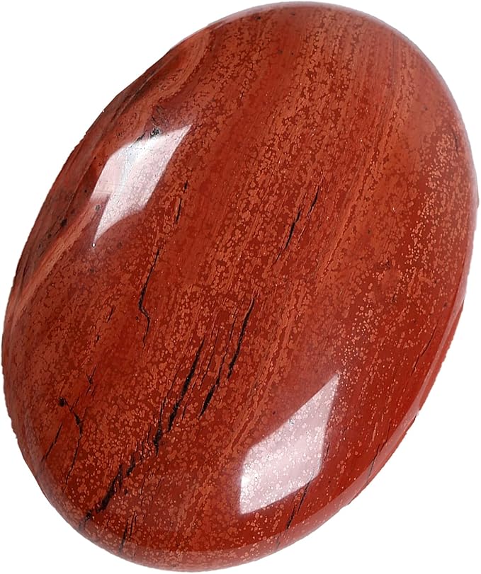 ZHIYUXI 2.4" Red Jasper Crystals Stone Gemstones and Crystals Decor Energy Balancing Healing Crystals Protection Crystals Therapy Polished Stones Palm Stone Room Decor Mediation Gifts 1PC