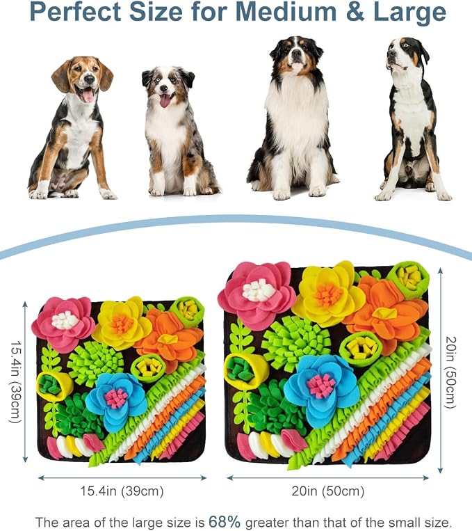 Snuffle Mat for Dogs, 20in Interactive Dog Puzzle for Medium & Large