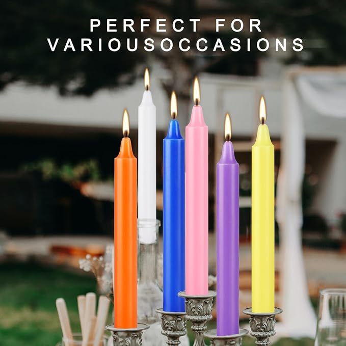 40 Pack Assorted Color Spell Chime Candles, 4 Inch Mini Taper Candles for Home Decor Kitchen Decor Wedding Decoration-10 Colours,Great for Casting Chimes, Rituals，Christmas Candles