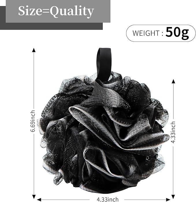 FARMOGA Bath Loofah Sponge Back Scrubber Shower Sponge Soft Mesh Exfoliator Pouf Shower Ball Bath Sponges for Women and Men Bath Accessories