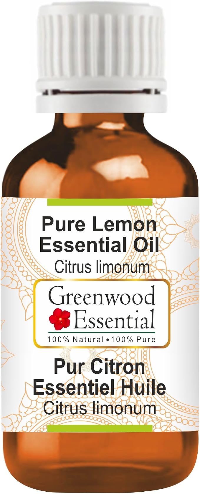 Greenwood Essential Lemon Essential Oil (Citrus limonum) Pure | Non-Sticky | Non-Greasy | Lightweight | Men & Women | All Skin Types | Steam Distilled 30ml (1 oz)